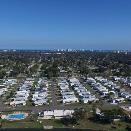 aerial view of community and daytona beach