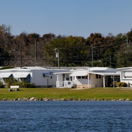 homes next to lake